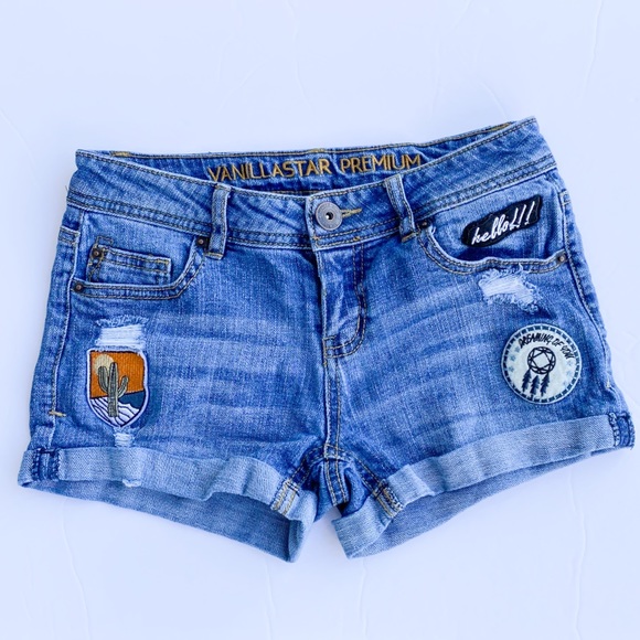Vanilla Star Pants - Patch Jean Shorts